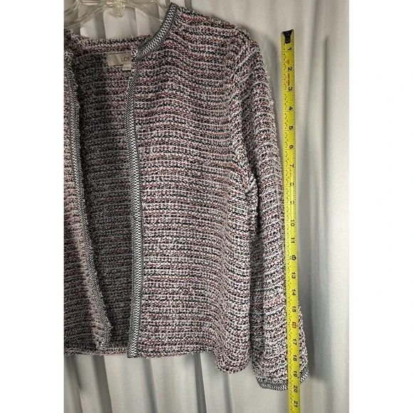 Ann Taylor LOFT Multi-Color Tweed Open Front‎ Bell Sleeve Jacket S Preppy 89-13 - Picture 8 of 12